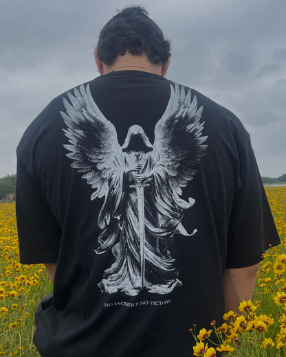NO SACRIFICE NO VICTORY OVERSIZED GRAPHIC TEE