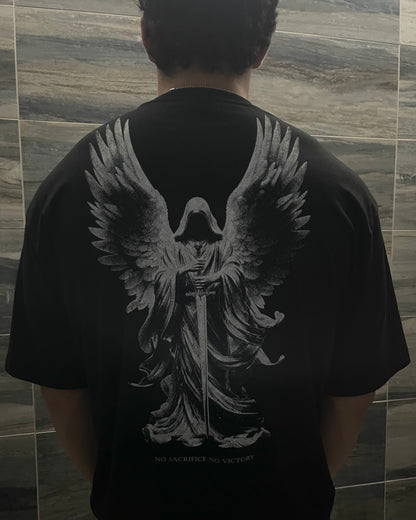 NO SACRIFICE NO VICTORY OVERSIZED GRAPHIC TEE