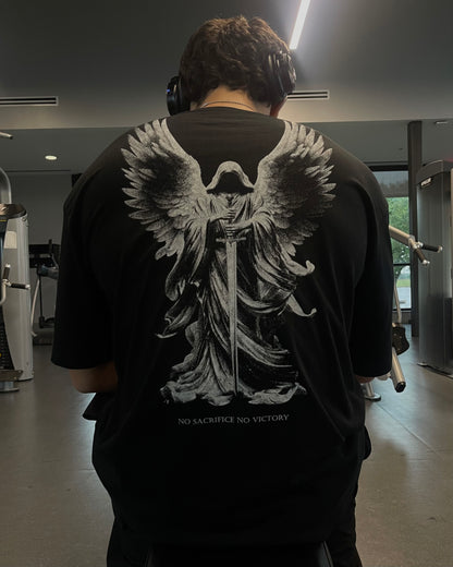 NO SACRIFICE NO VICTORY OVERSIZED GRAPHIC TEE